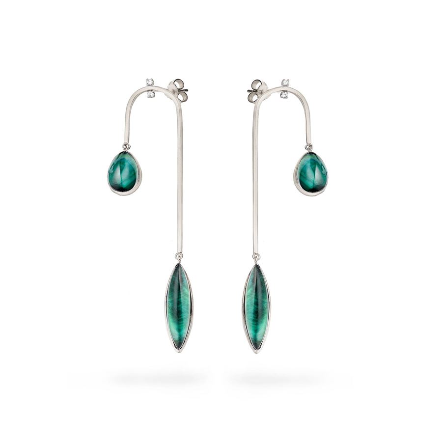 Curved 'Amo' earrings AURUM | OR AMO CRV LAU18B VD CT 0,08
